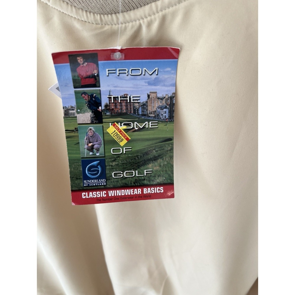 Y2K Vintage Sunderland Of Scotland Mens S Yellow Golf Wind wear Pullover NWT - Picture 4 of 9